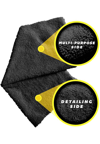 Edgeless Black Single Plush Microfiber Towel