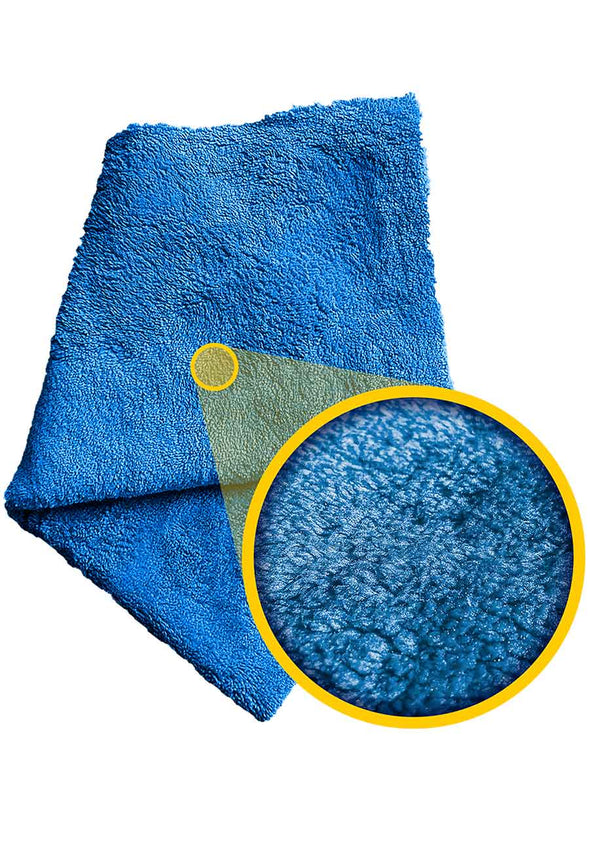Edgeless Ultra Plush Blue Microfiber Towel